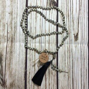 Dalmatian Jasper Gemstone Bead Handmade Beaded Mala Necklace
